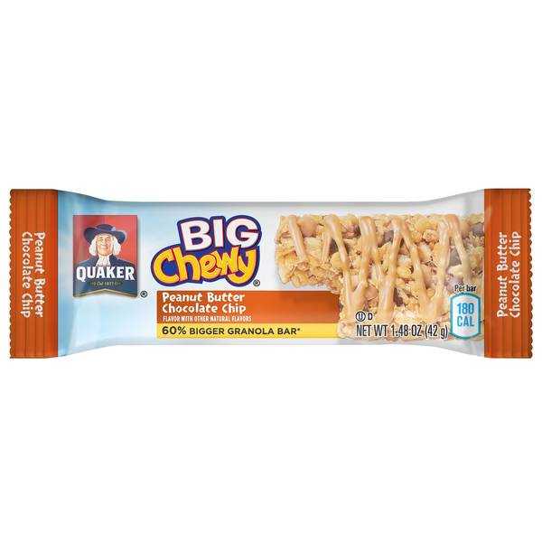 Quaker Big Chewy Peanut Butter Chocolate Chip Image Of Quaker Big Chewy Peanut Butter Chocolate Chip SKU: 167814