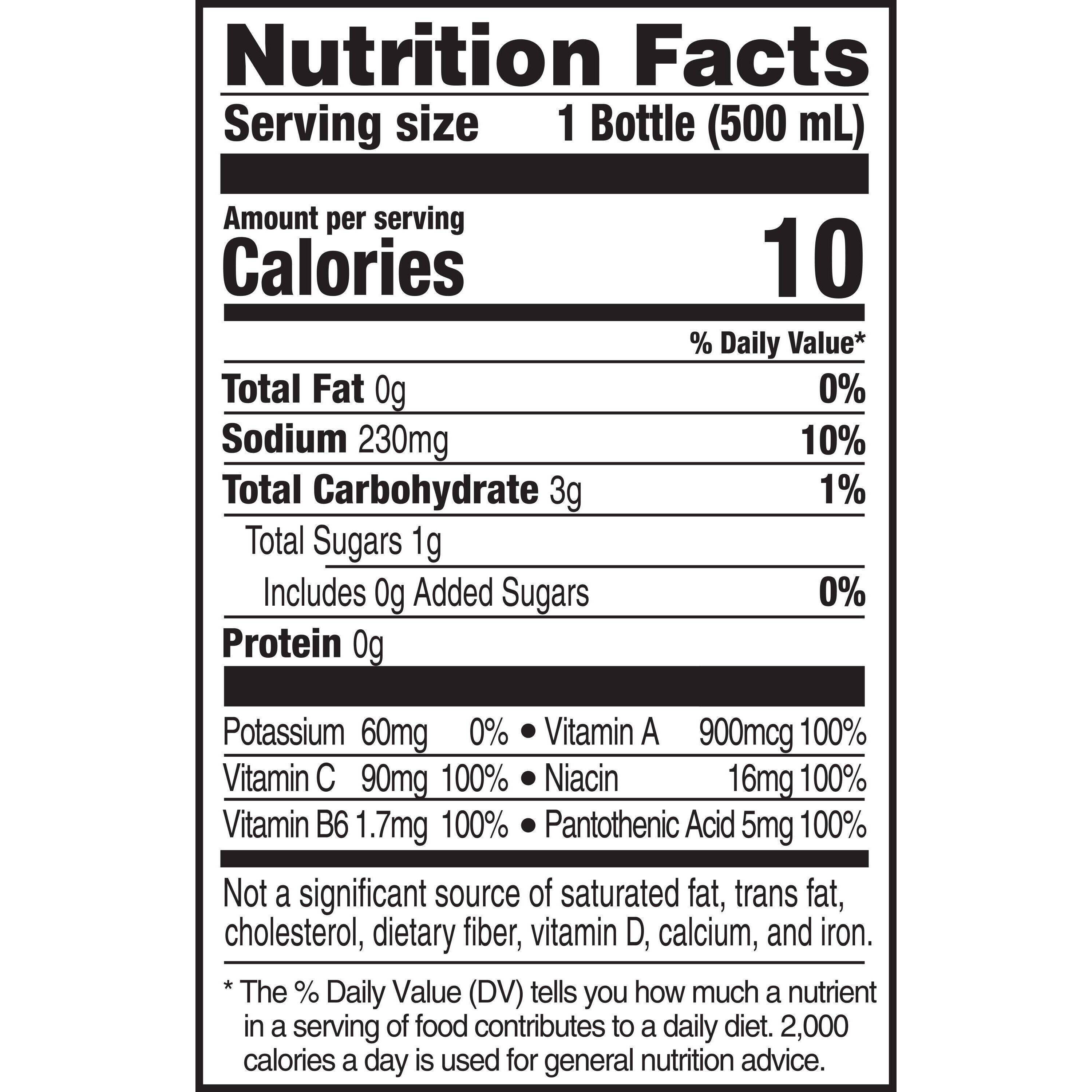 Image describing nutrition information for product Gatorade FIT Tropical Mango