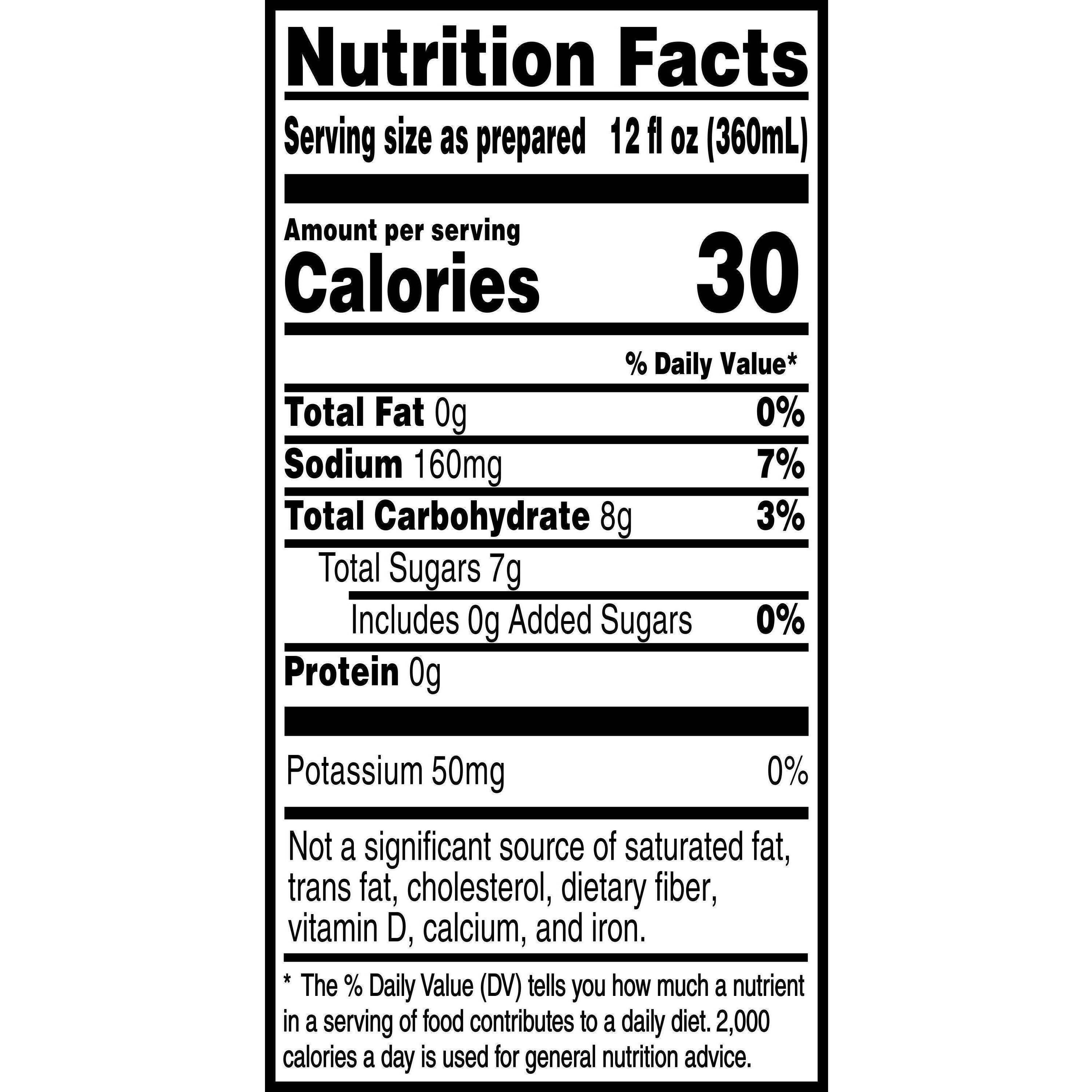 Image describing nutrition information for product Gatorade G2 Fruit Punch (Fountain)