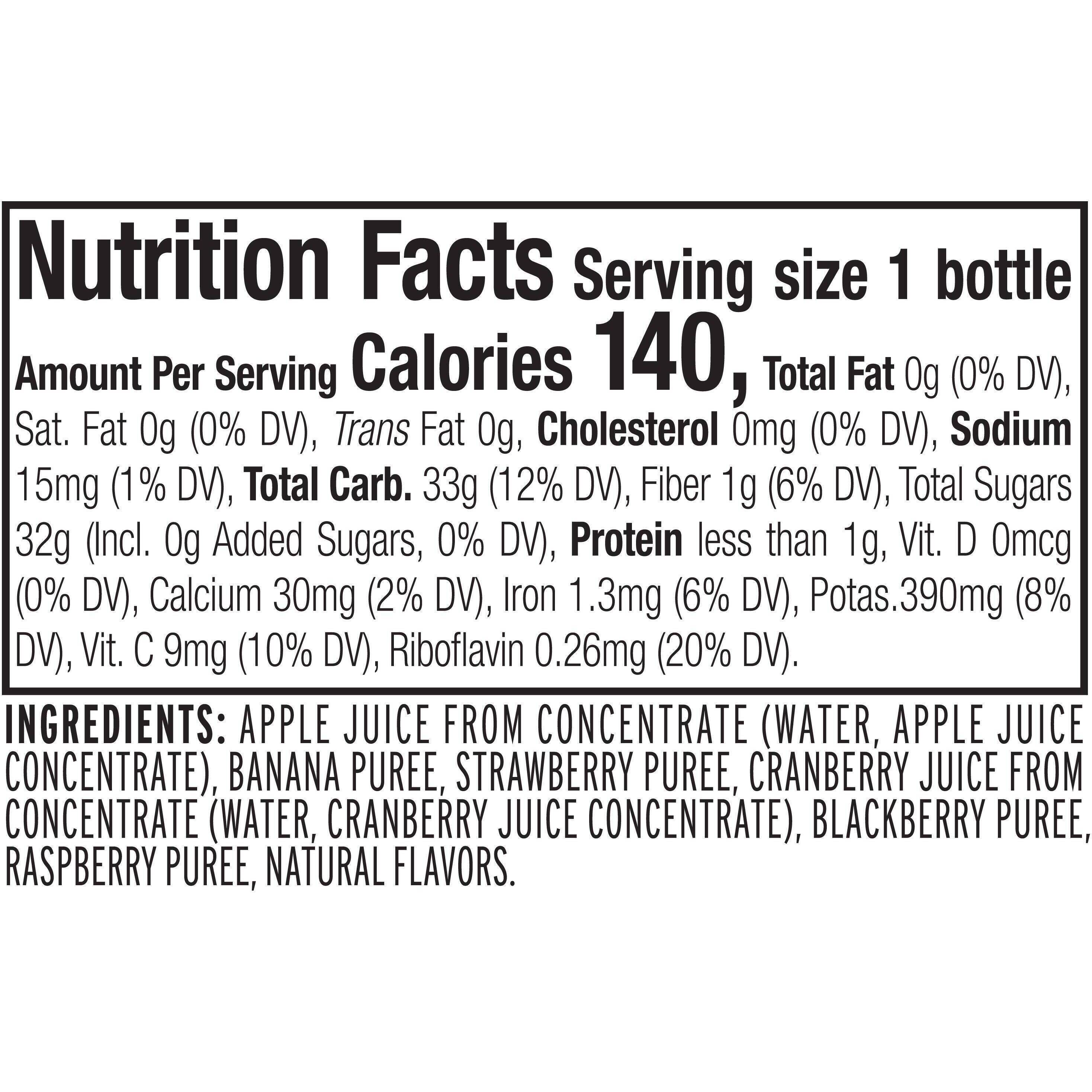 Image describing nutrition information for product Naked Juice Berry Blast Smoothie