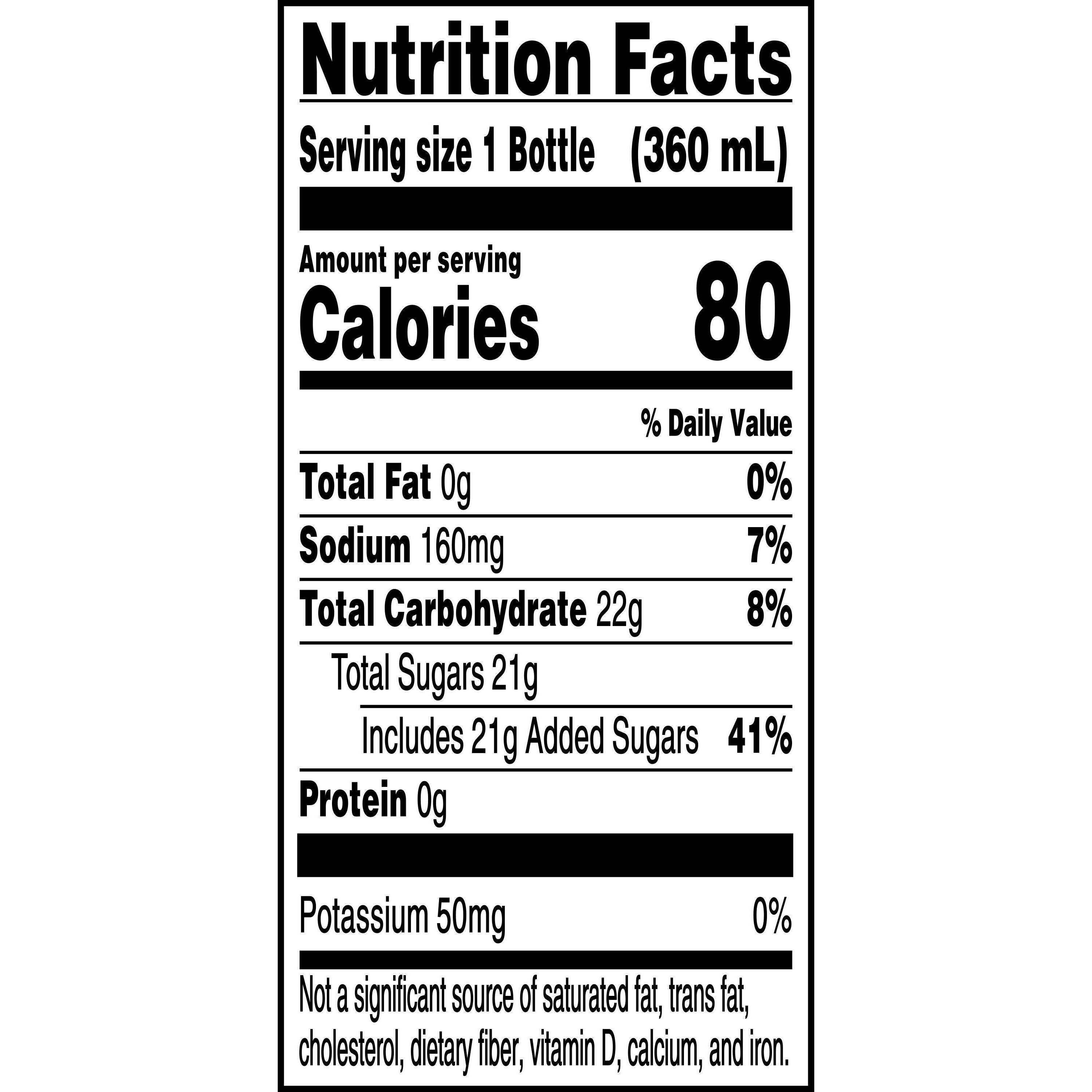 Image describing nutrition information for product Gatorade Orange