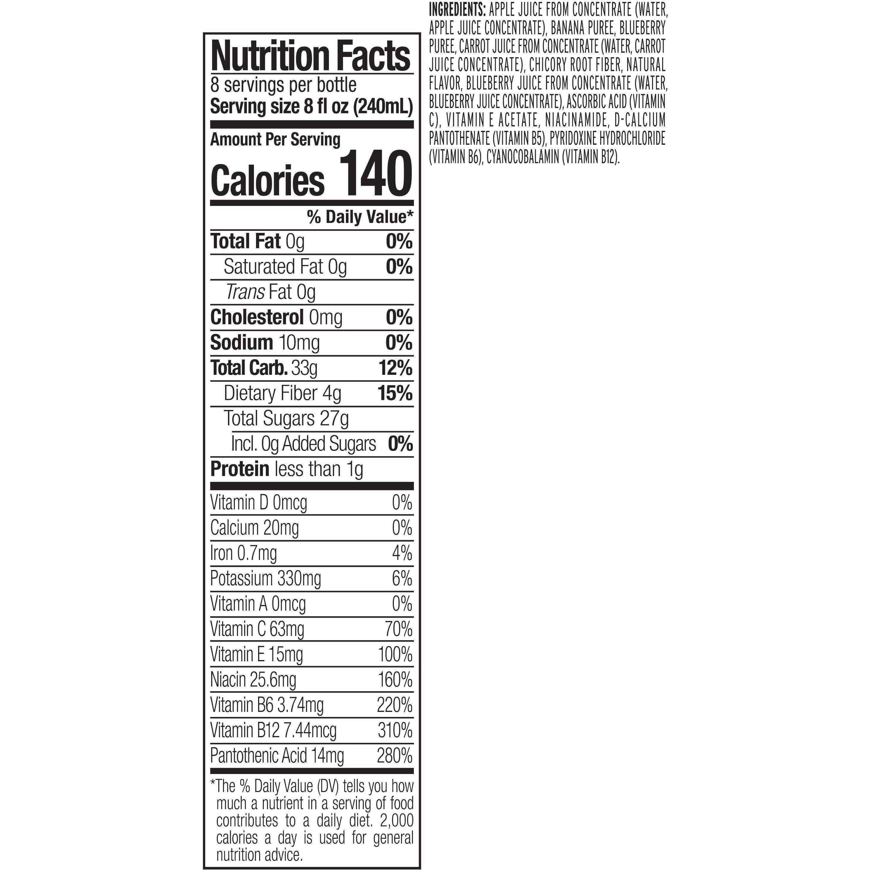 Image describing nutrition information for product Naked Juice Blue Machine