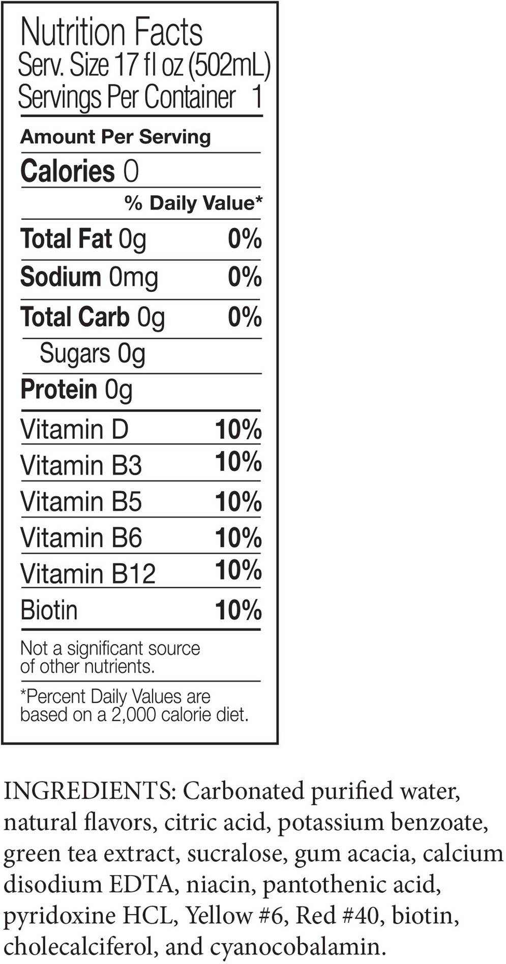 Image describing nutrition information for product Vita Ice Peach Mango
