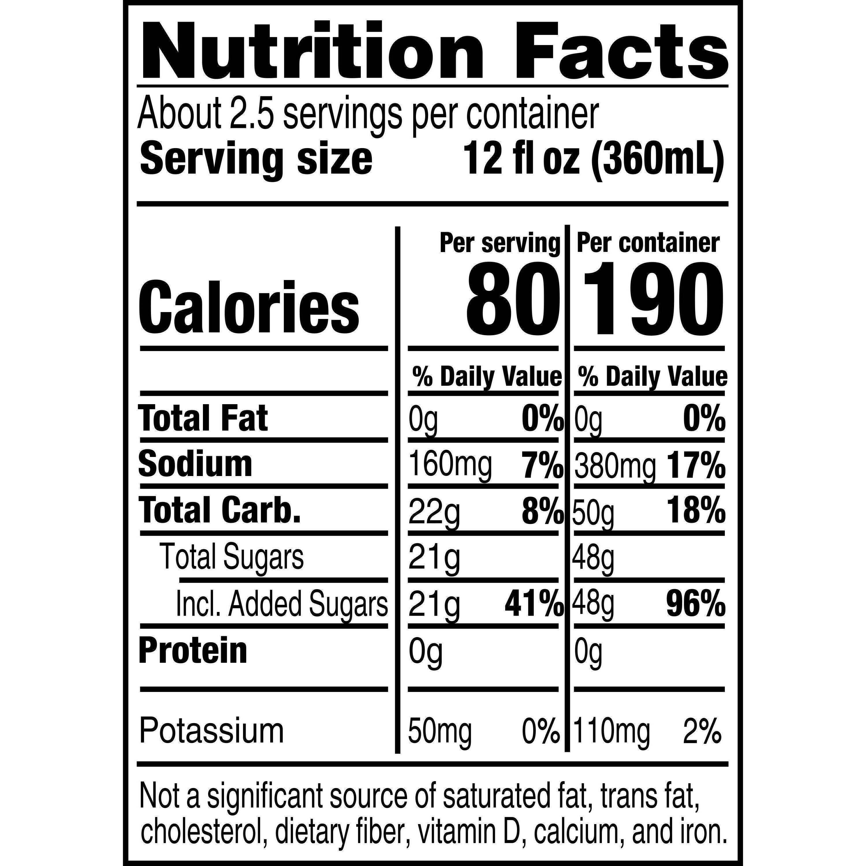 Image describing nutrition information for product Gatorade Frost Arctic Blitz