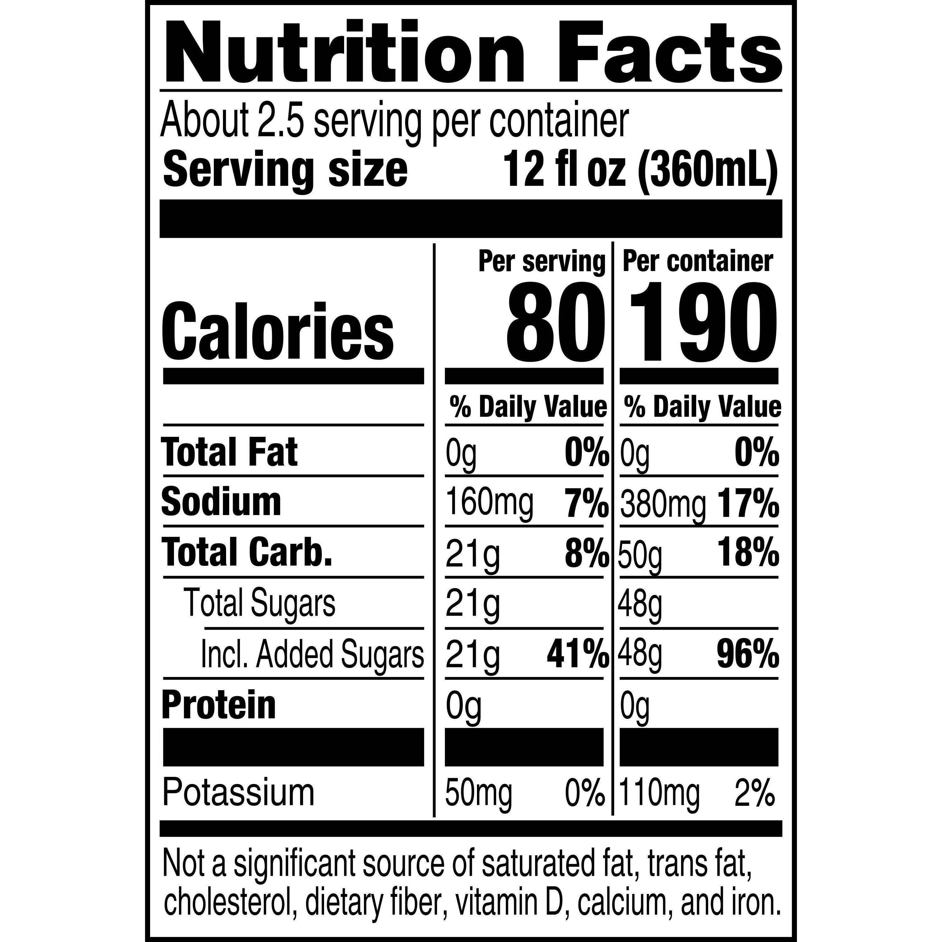 Image describing nutrition information for product Gatorade Frost Icy Charge