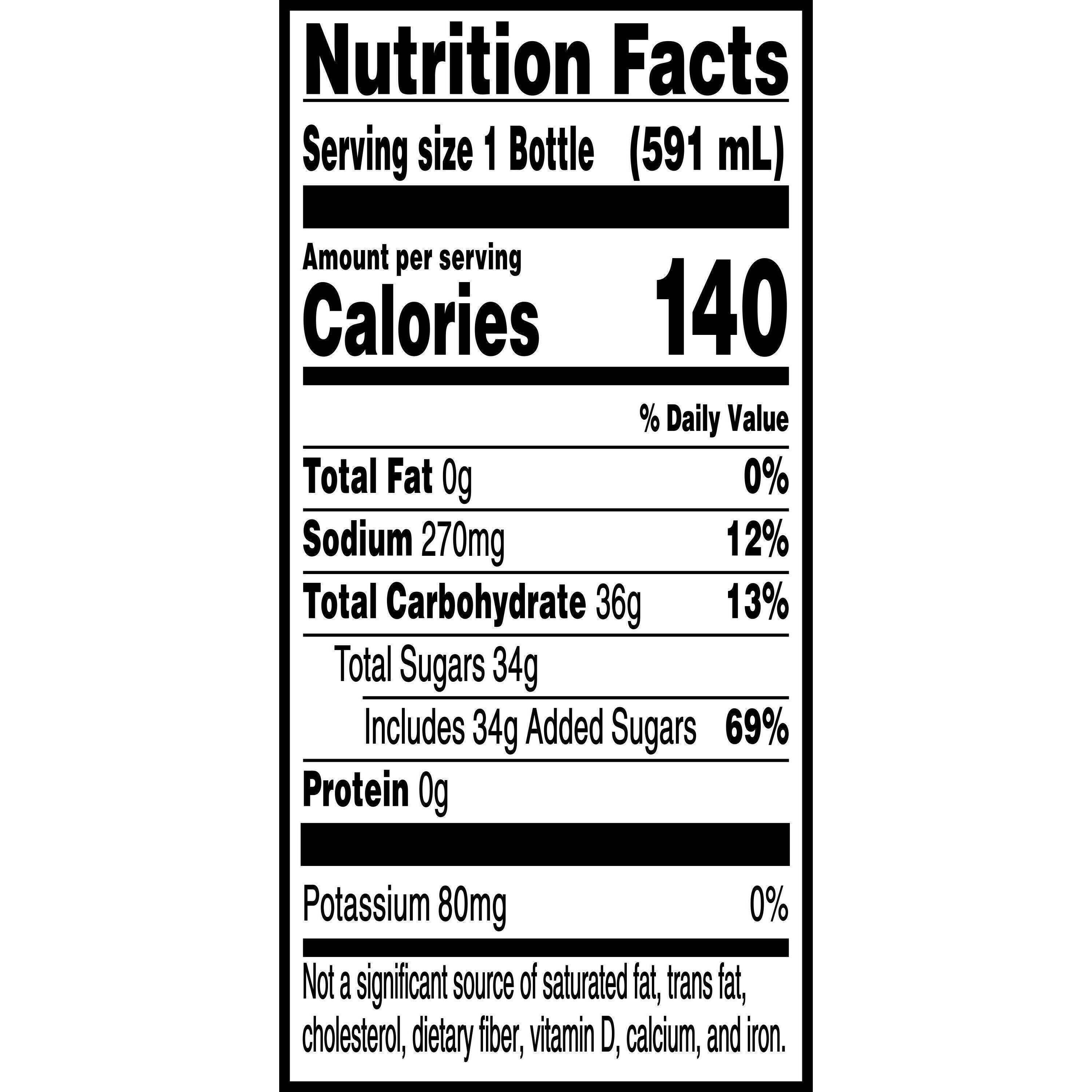 Image describing nutrition information for product Gatorade Frost Artic Blitz