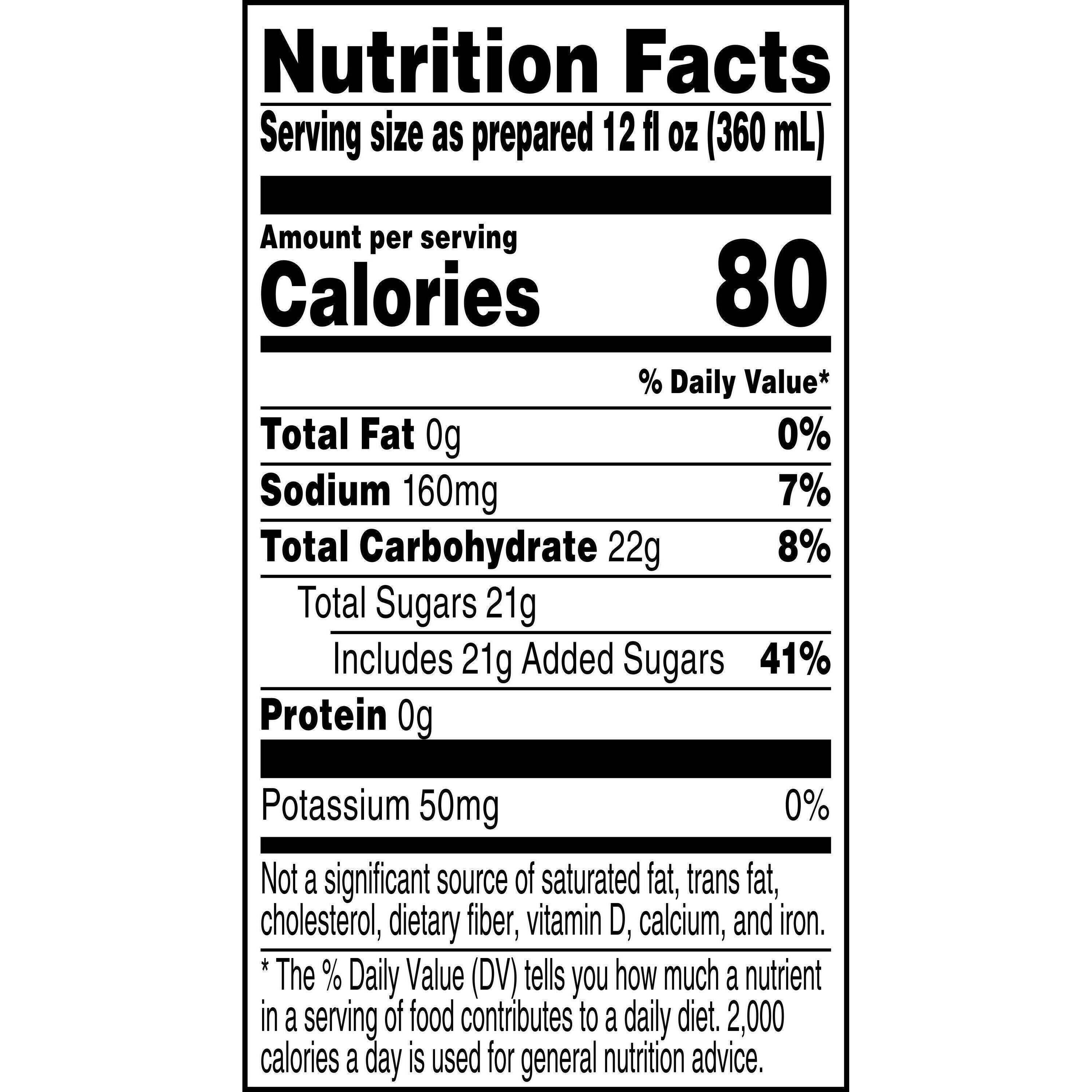 Image describing nutrition information for product Gatorade Orange (Fountain)