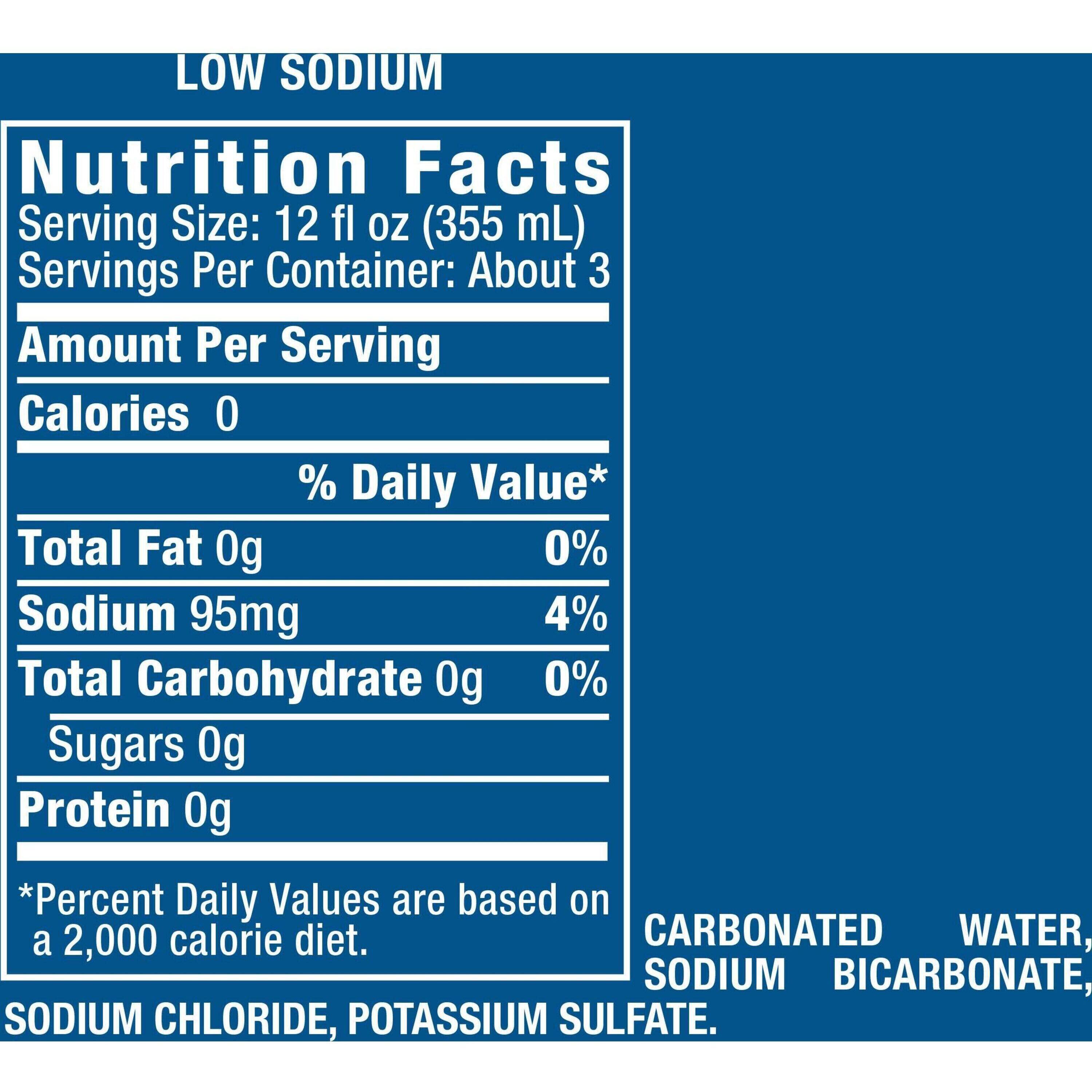 Image describing nutrition information for product Schweppes Club Soda