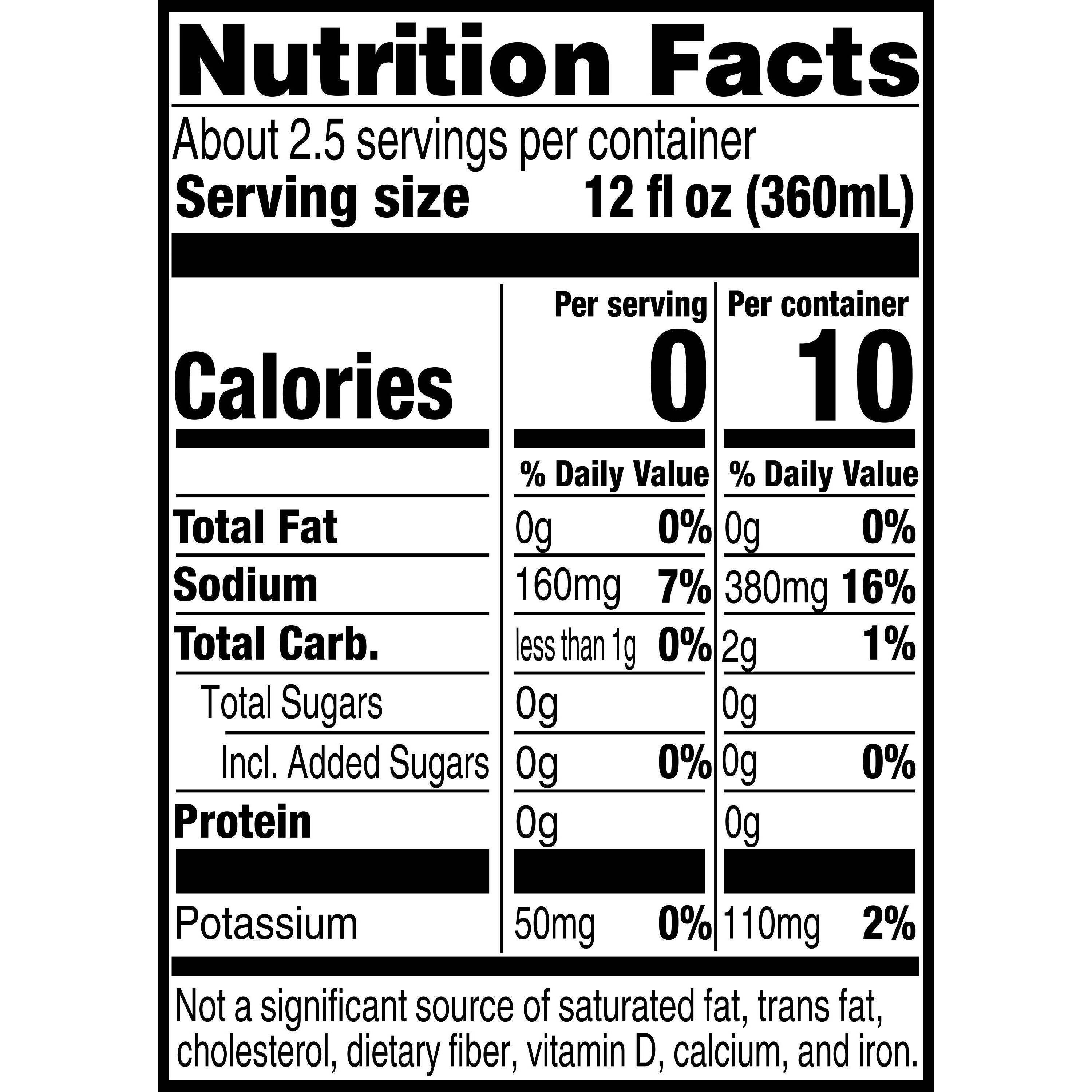 Image describing nutrition information for product Gatorade Zero Glacier Freeze