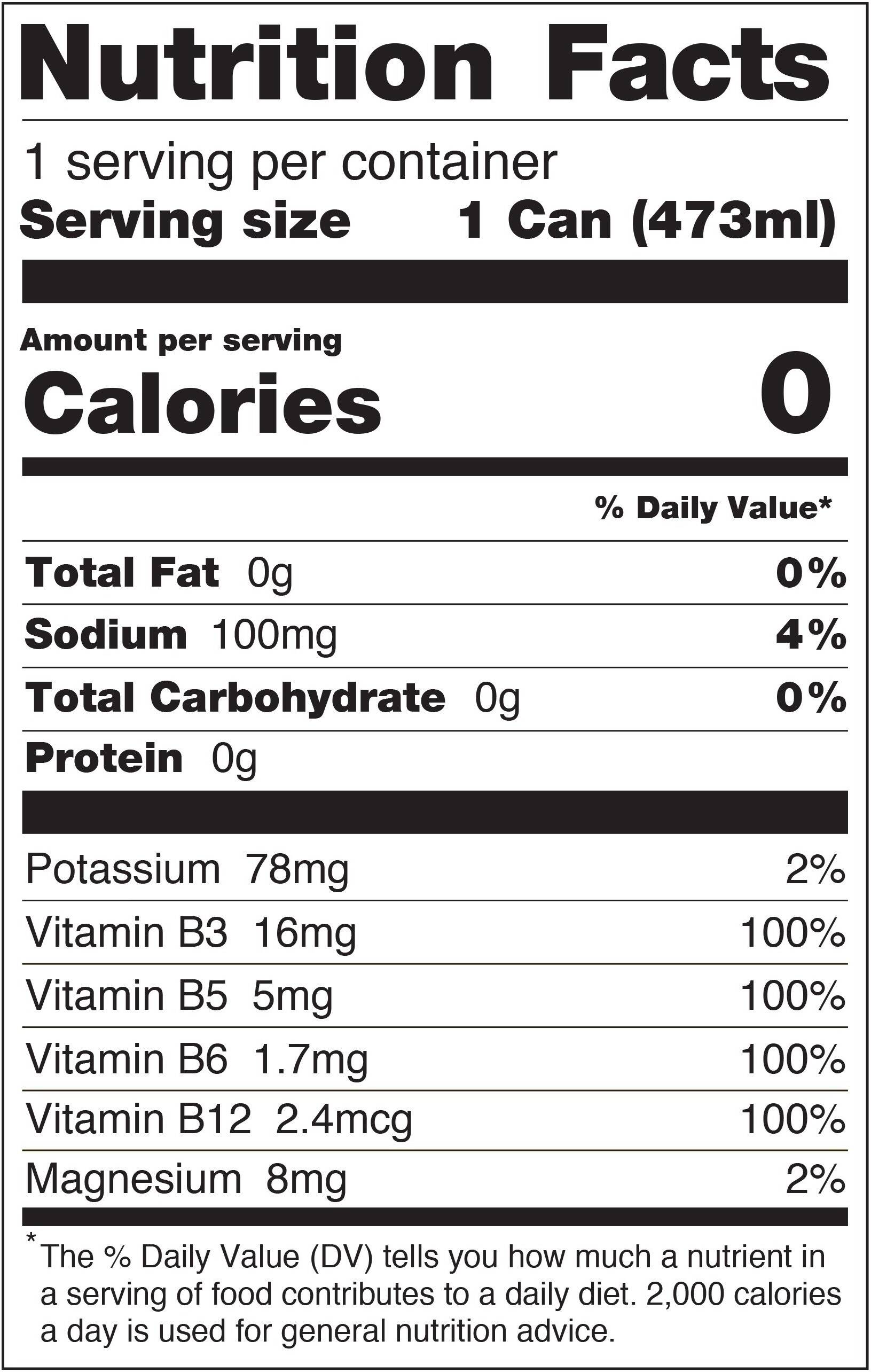 Image describing nutrition information for product Rockstar Xdurance Peach Ice Tea