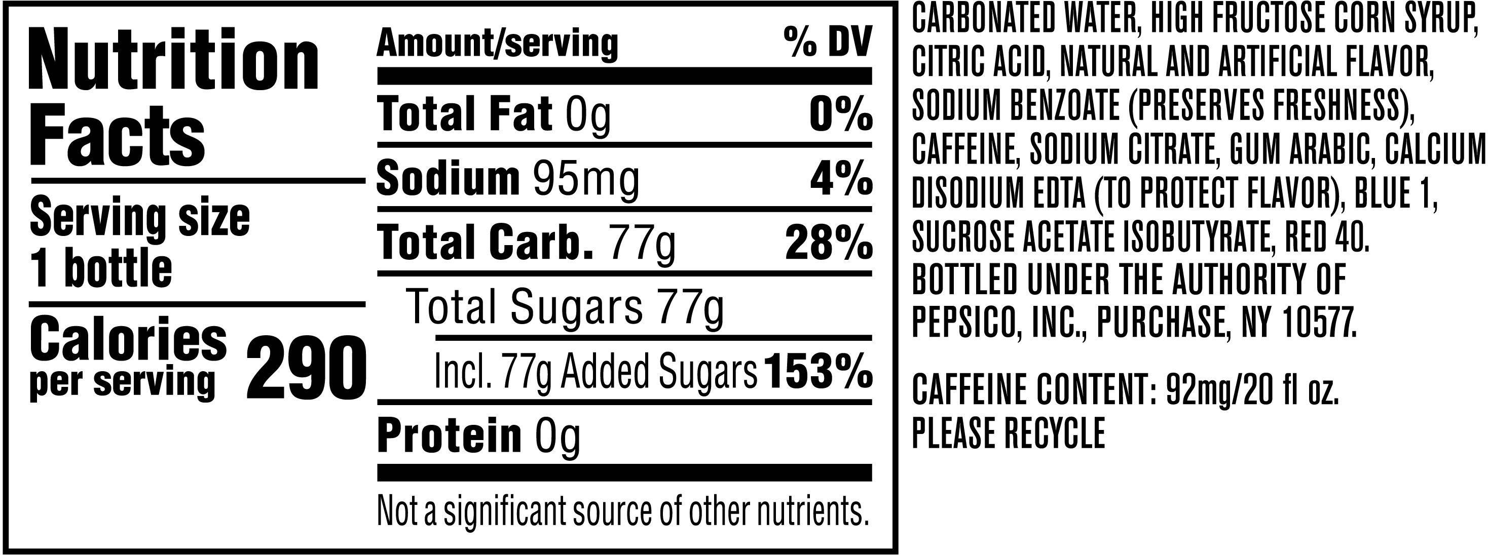 Image describing nutrition information for product Mtn Dew Liberty Chill LTO 