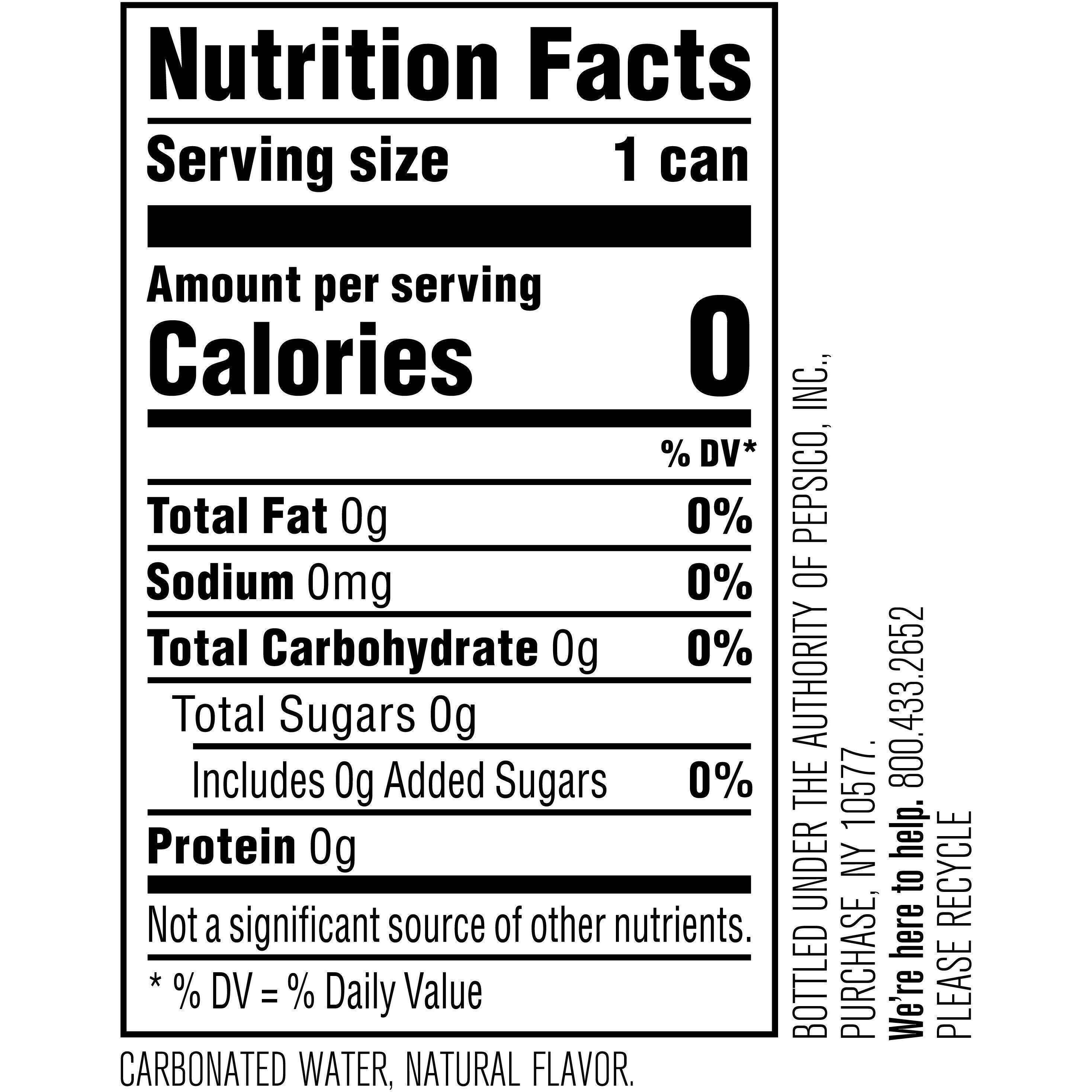 Image describing nutrition information for product bubly grapefruit