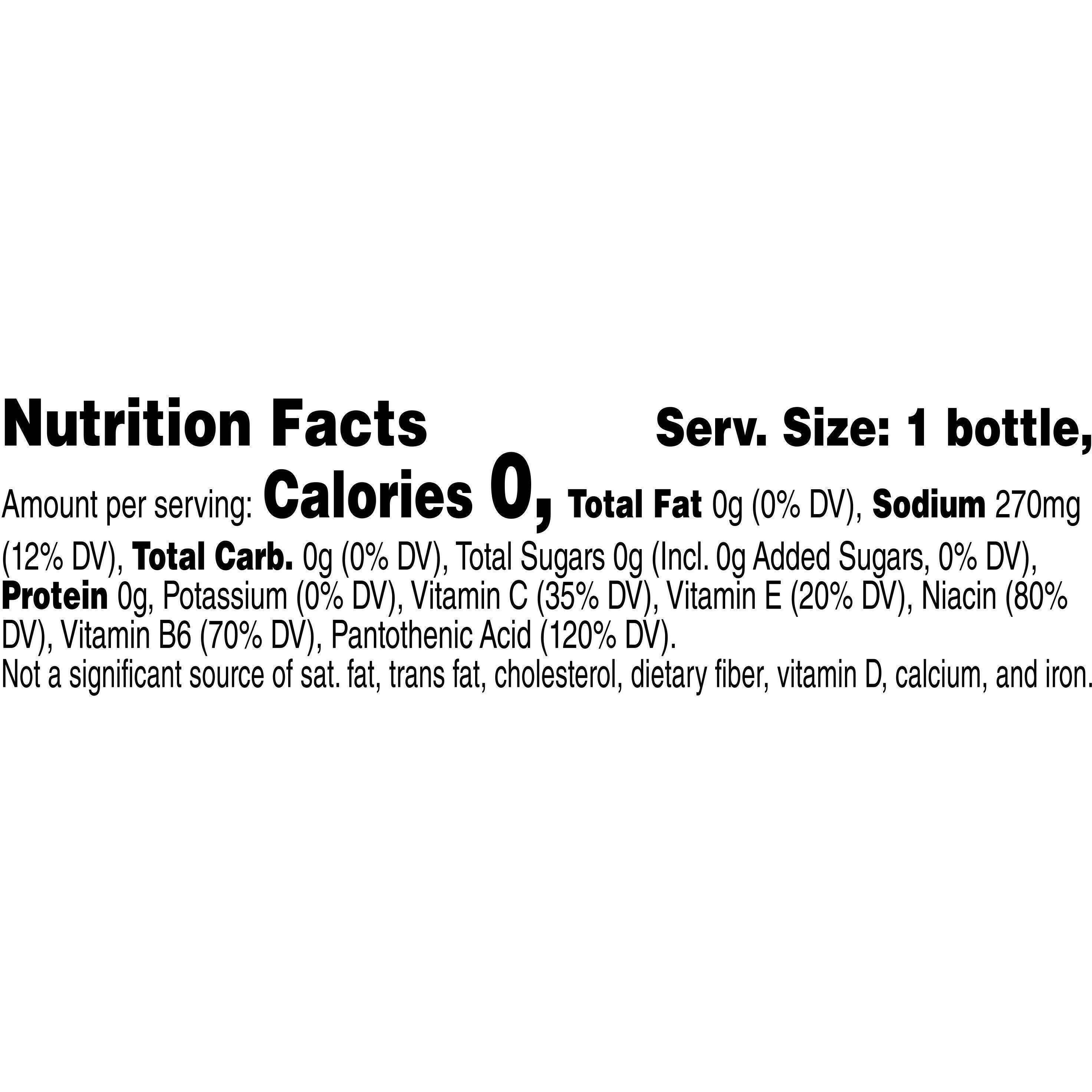 Image describing nutrition information for product Propel Berry