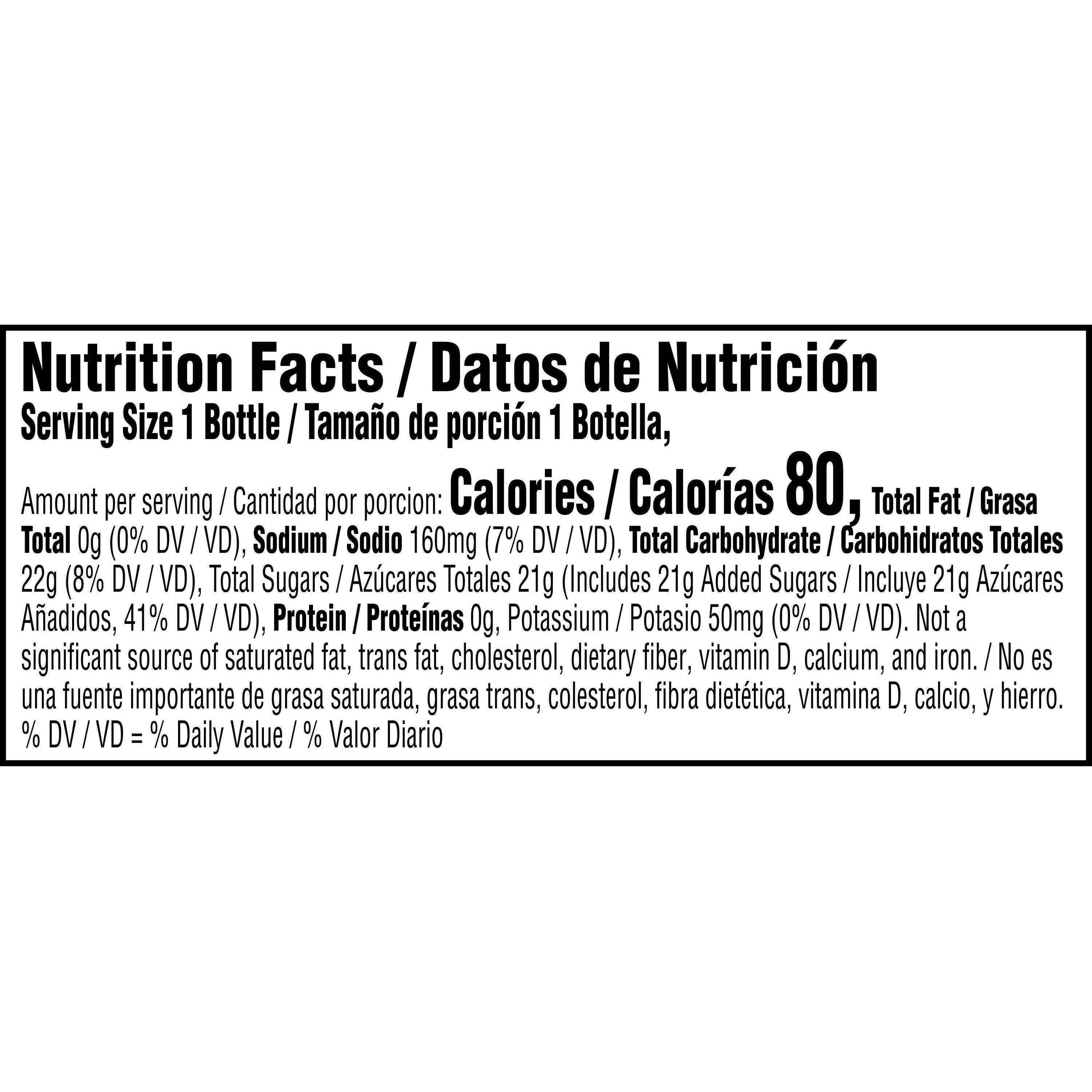 Image describing nutrition information for product Gatorade Lime Cucumber