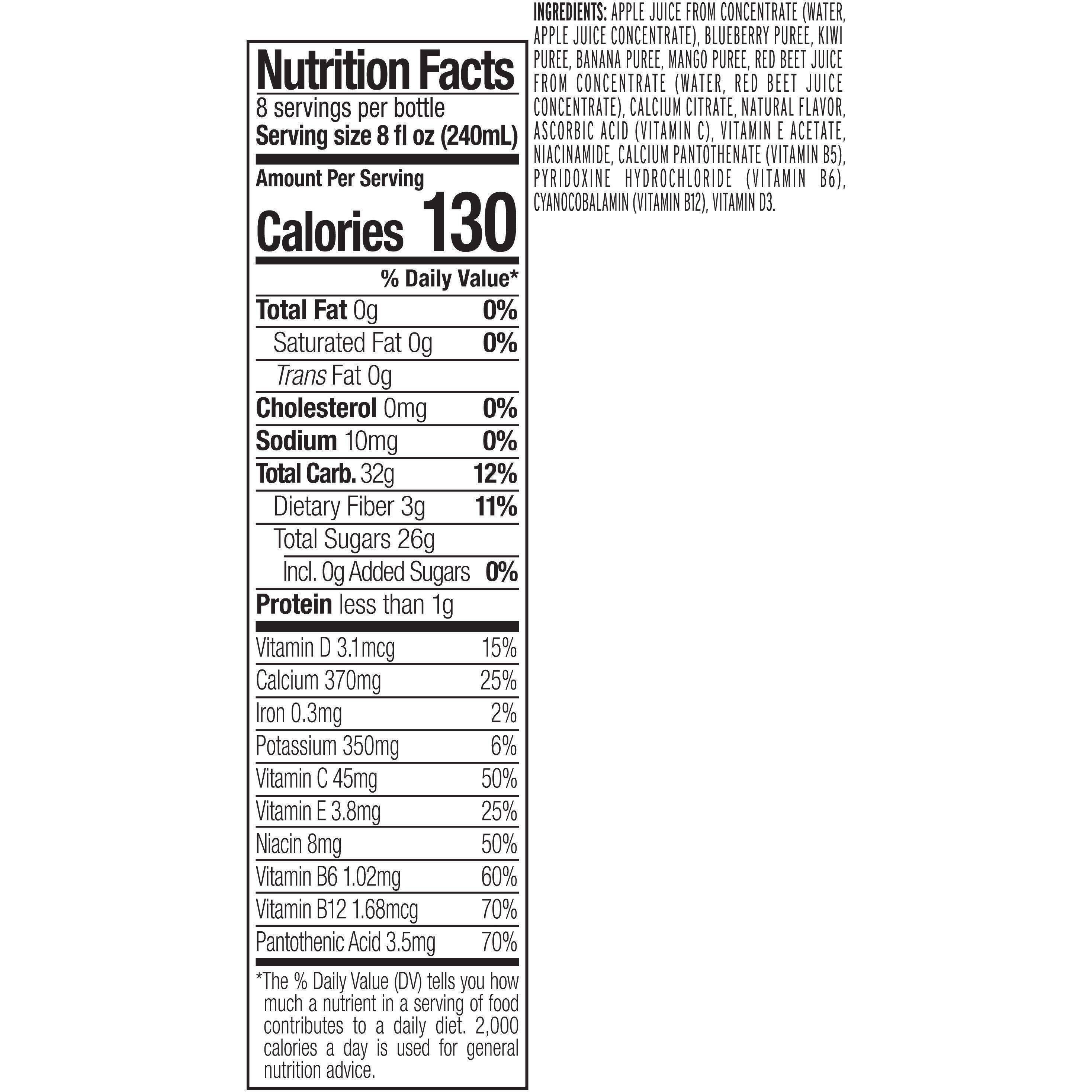 Image describing nutrition information for product Naked Juice Rainbow Machine