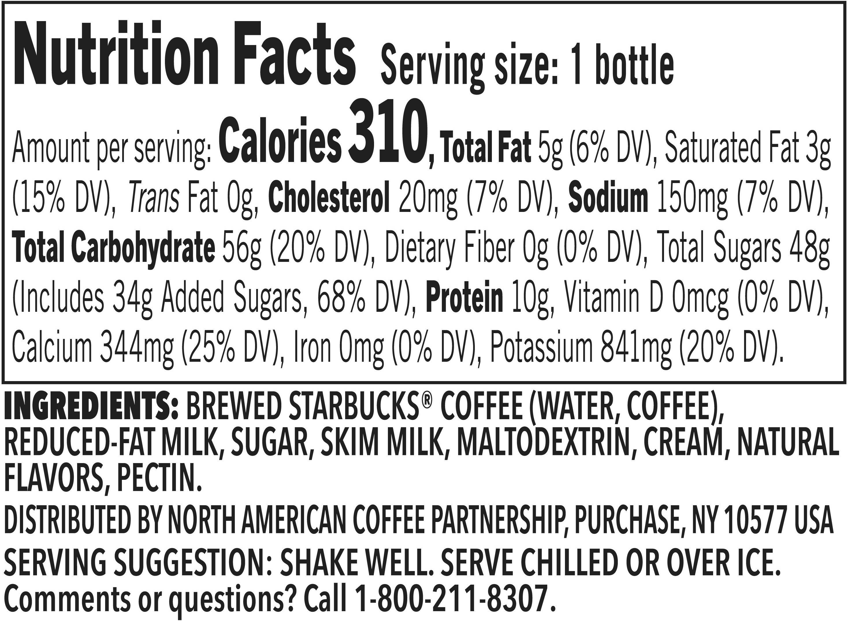 Image describing nutrition information for product Frappuccino Caramel Flan